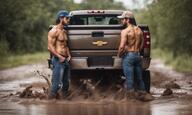 4x4 ai boots jeans mud nonnude notstuck shirtless truck // 1280x768 // 289KB