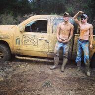 2male 4x4 boots forest jeans mud rwd shirtless stuck twink // 960x960 // 179KB